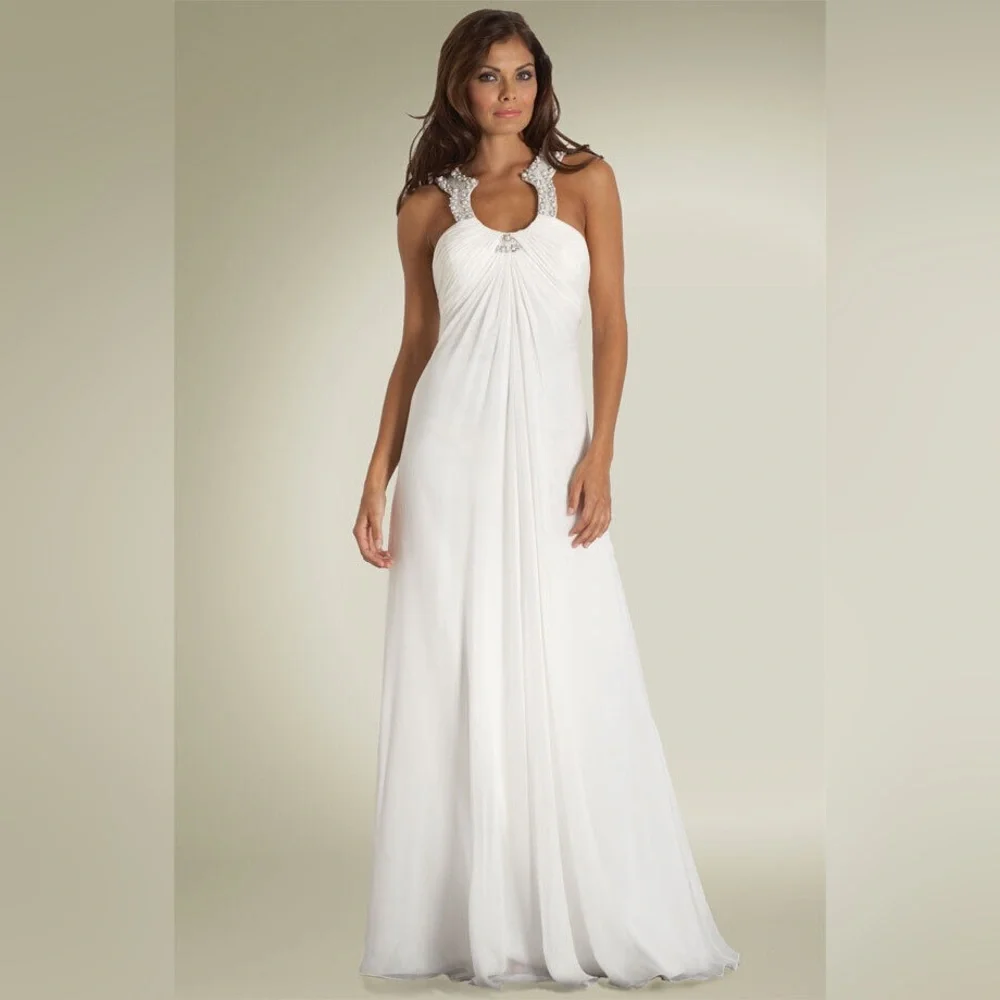 AIDAN MATTOX SILK IVORY BEADED KEYHOLE NECK EVENING GOWN SIZE 6 - Picture 13 of 13